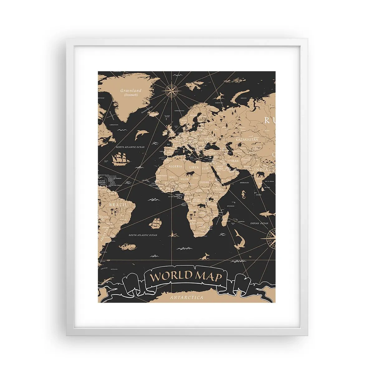 Plakat i hvid ramme - Grænserne for min verden - 40x50 cm