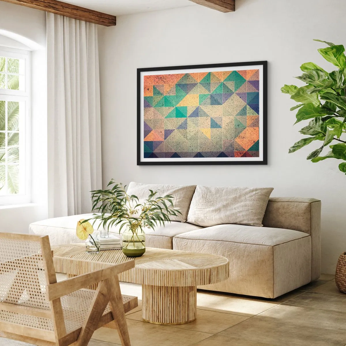 Plakat i sort ramme - Republikken trekanter - 50x40 cm