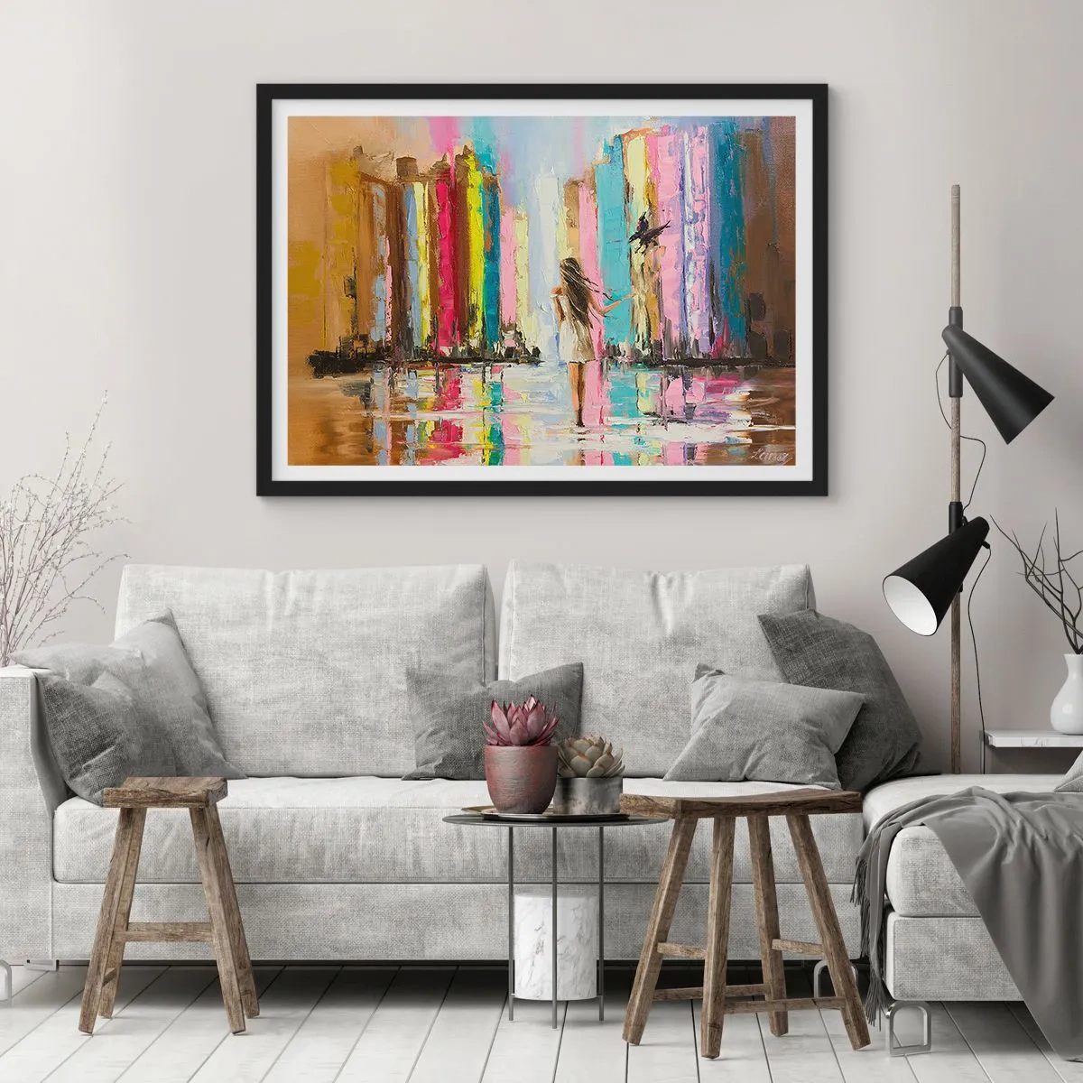 Plakat i sort ramme - Følg mig - 40x30 cm