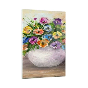 Billede på glas - Stilleben med hvid vase - 50x70 cm