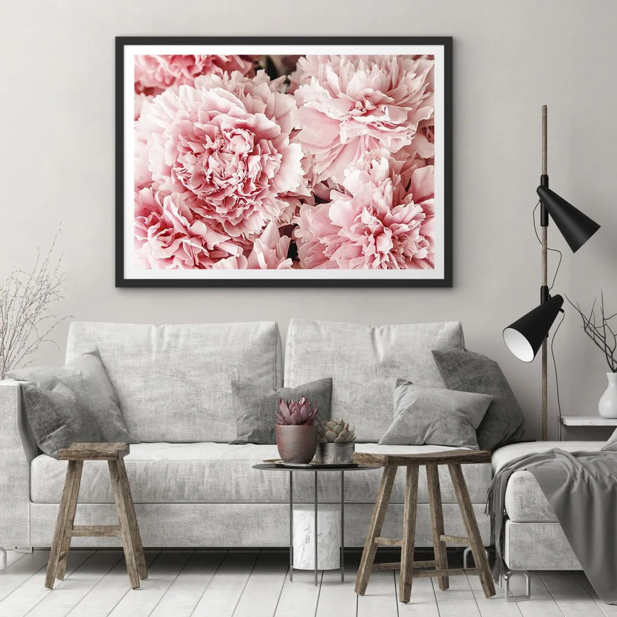 Plakat i sort ramme - Lyserød drøm - 70x50 cm