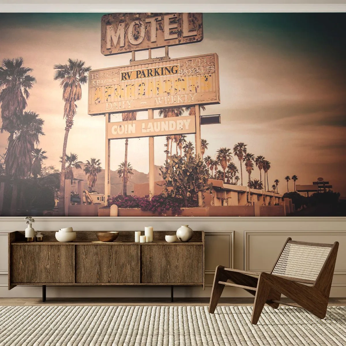 Fototapet Selvklæbende Deluxe Sticker - Her er tiden standset - Landskab, Arkitektur, USA - 250x175 cm