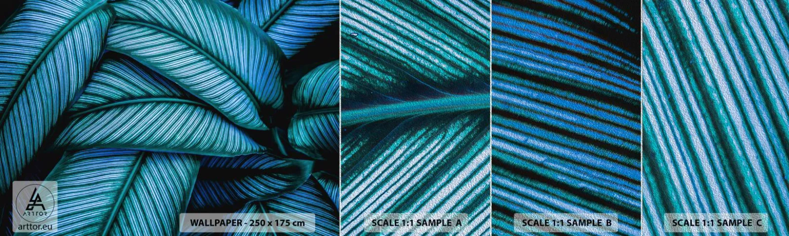 Prøve Fototapet Premium Sand - Livslinjer - Blade, Botanik, Planter - 100x30 cm