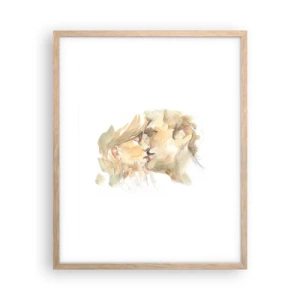 Plakat i ramme af lyst egetræ - Den fundne halvdel? - 40x50 cm