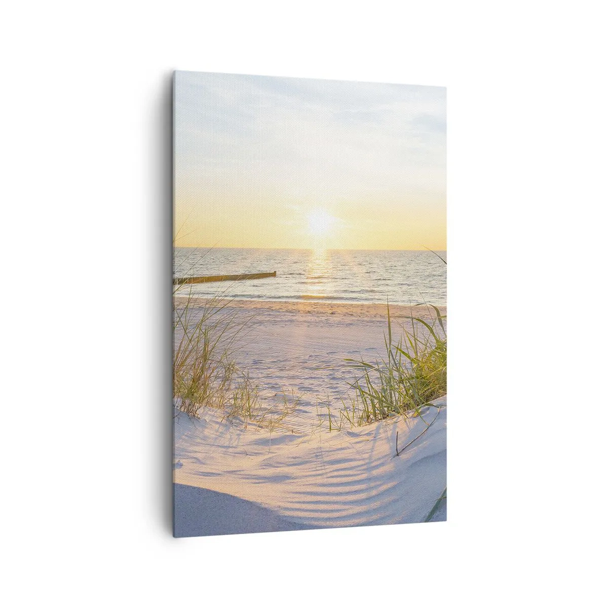 Lærredstryk - Billede på lærred - Havet brummer, fuglene synger, en vild strand midt i græsset.... - 80x120 cm