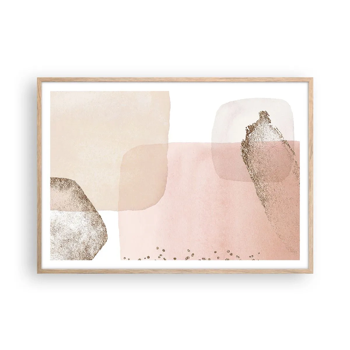 Plakat i ramme af lyst egetræ - Et kig gennem farver - 100x70 cm