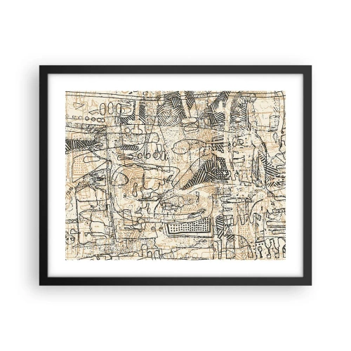 Plakat i sort ramme - Venter på at blive afkodet - 50x40 cm