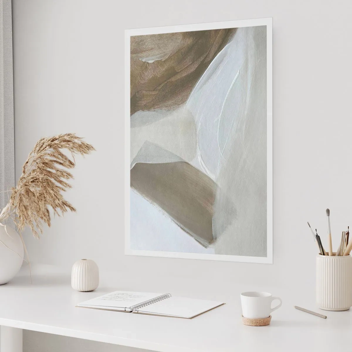 Plakat - Bølge af hvidt - 30x40 cm