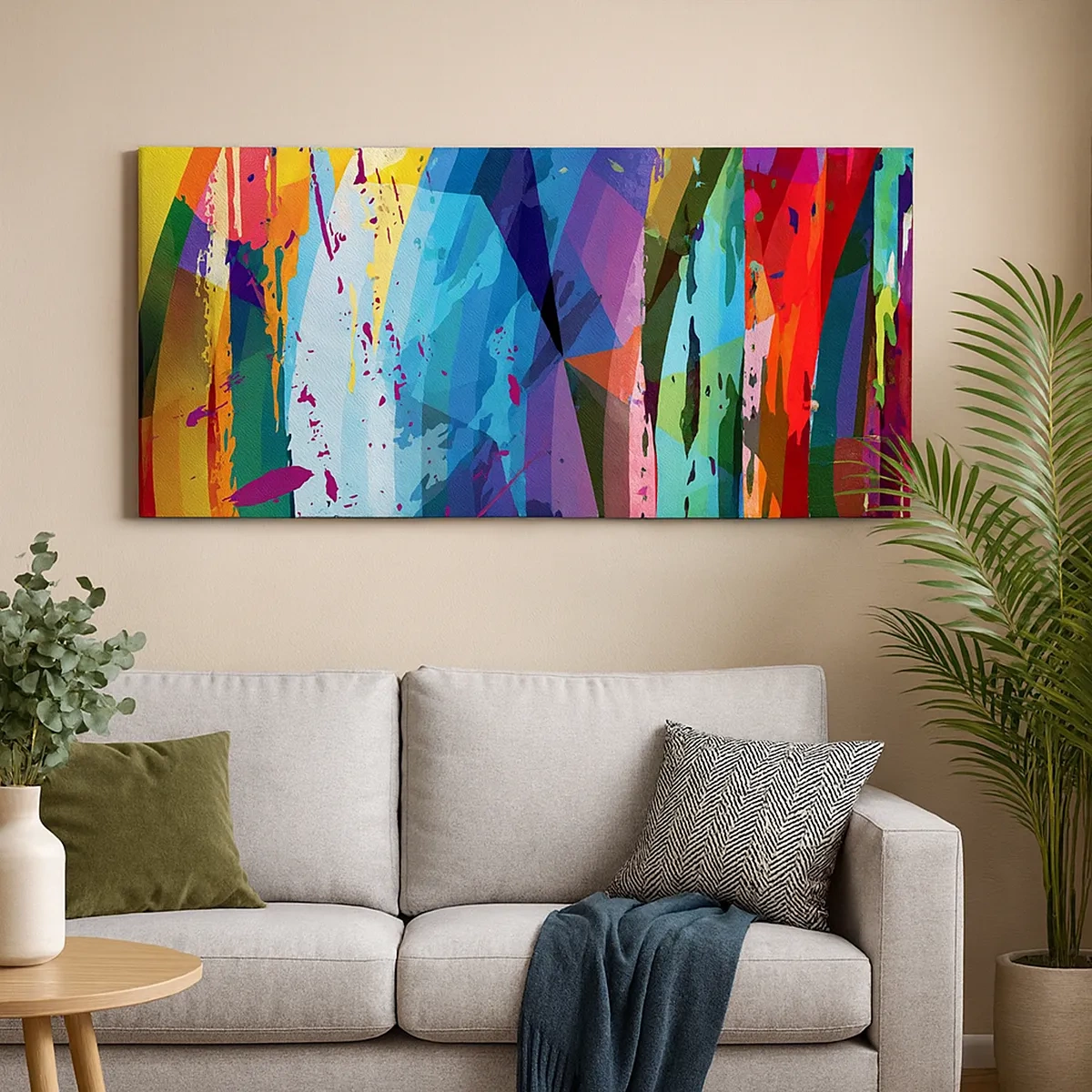 Lærredstryk - Billede på lærred - Farverig svimmelhed - 30x30 cm