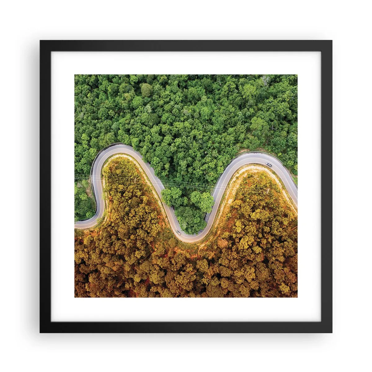 Plakat i sort ramme - Grænser og gennembrud - 40x40 cm