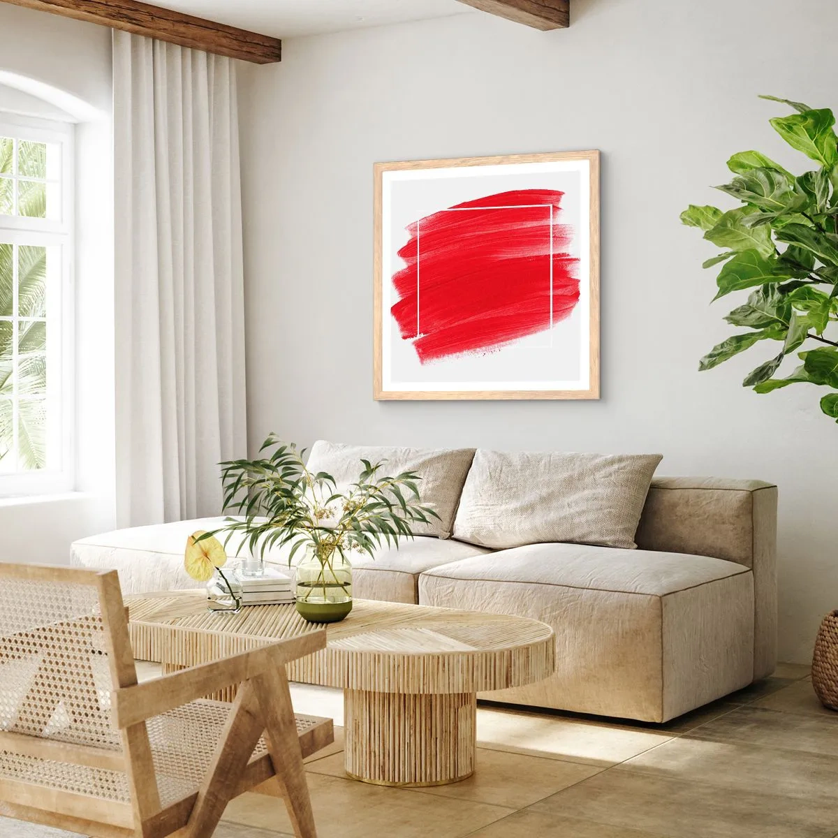 Plakat i ramme af lyst egetræ - Uden for rammen - 40x40 cm