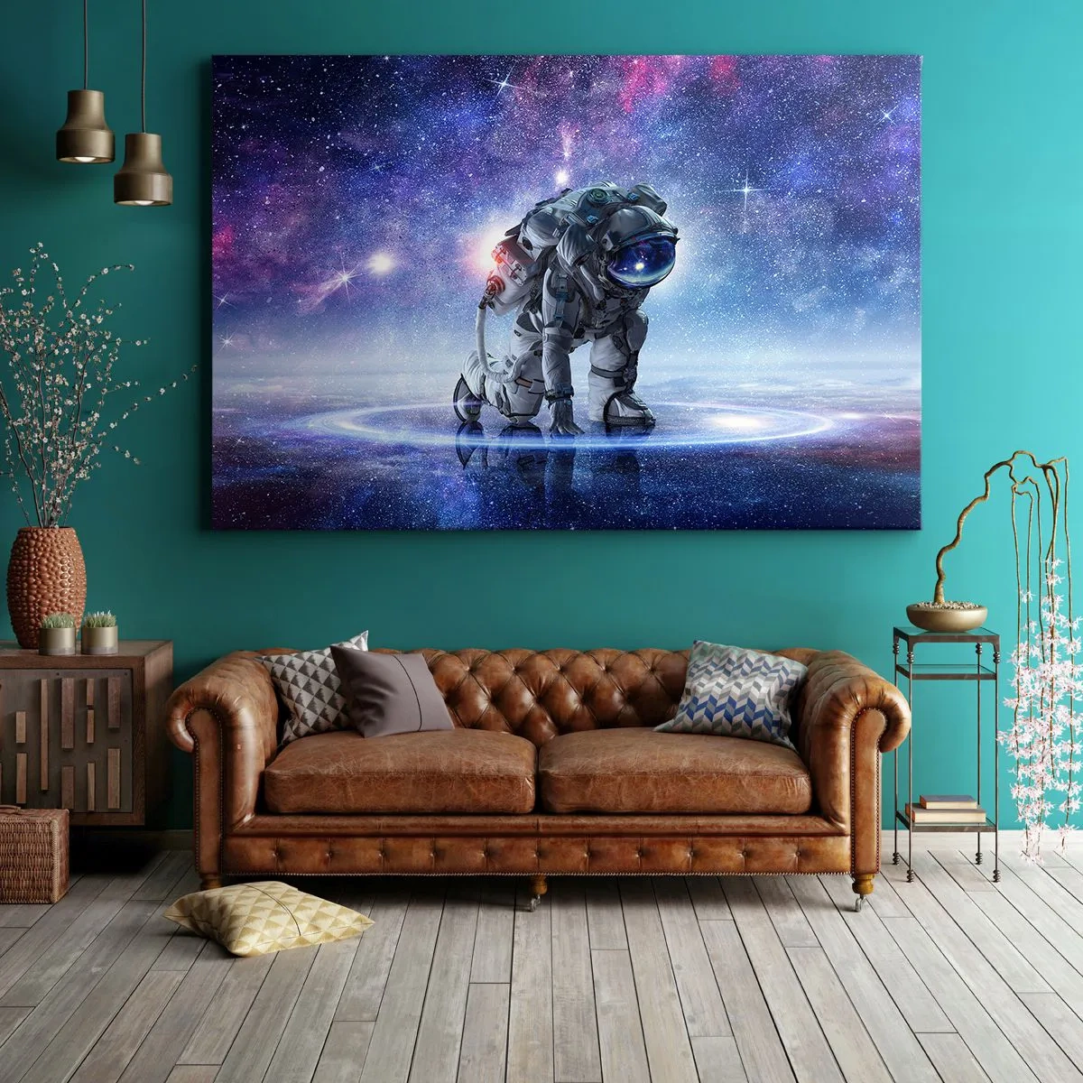 Lærredstryk - Billede på lærred - Den stjerneklare himmel over mig - 100x70 cm