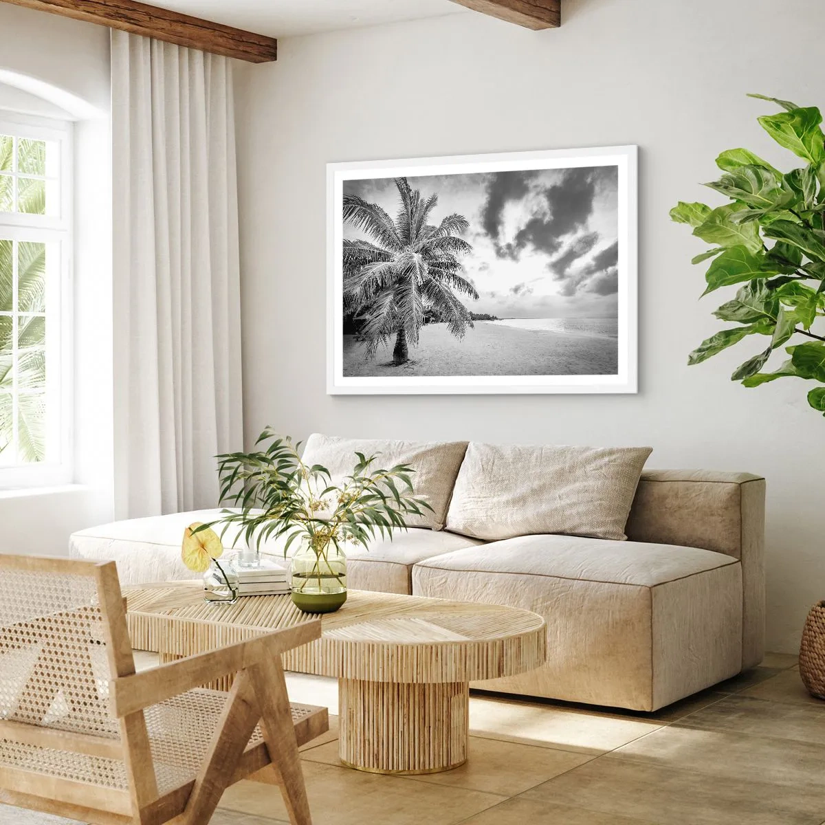 Plakat i hvid ramme - Når du længes efter ensomhed.... - 70x50 cm