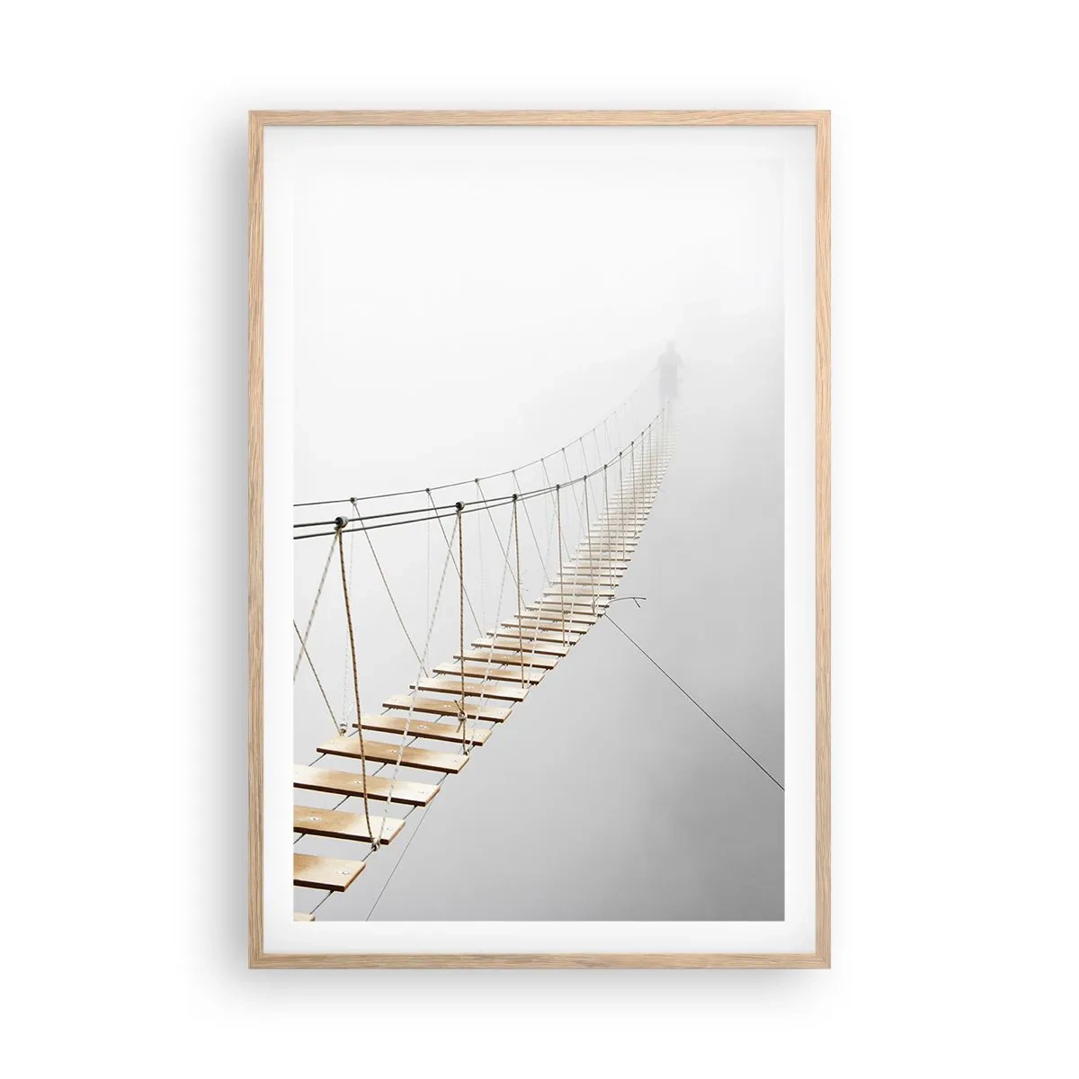 Plakat i ramme af lyst egetræ - Hvor vil det føre dig hen? - 61x91 cm