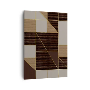Lærredstryk - Billede på lærred - En mosaik af brune og gyldne farver - 50x70 cm