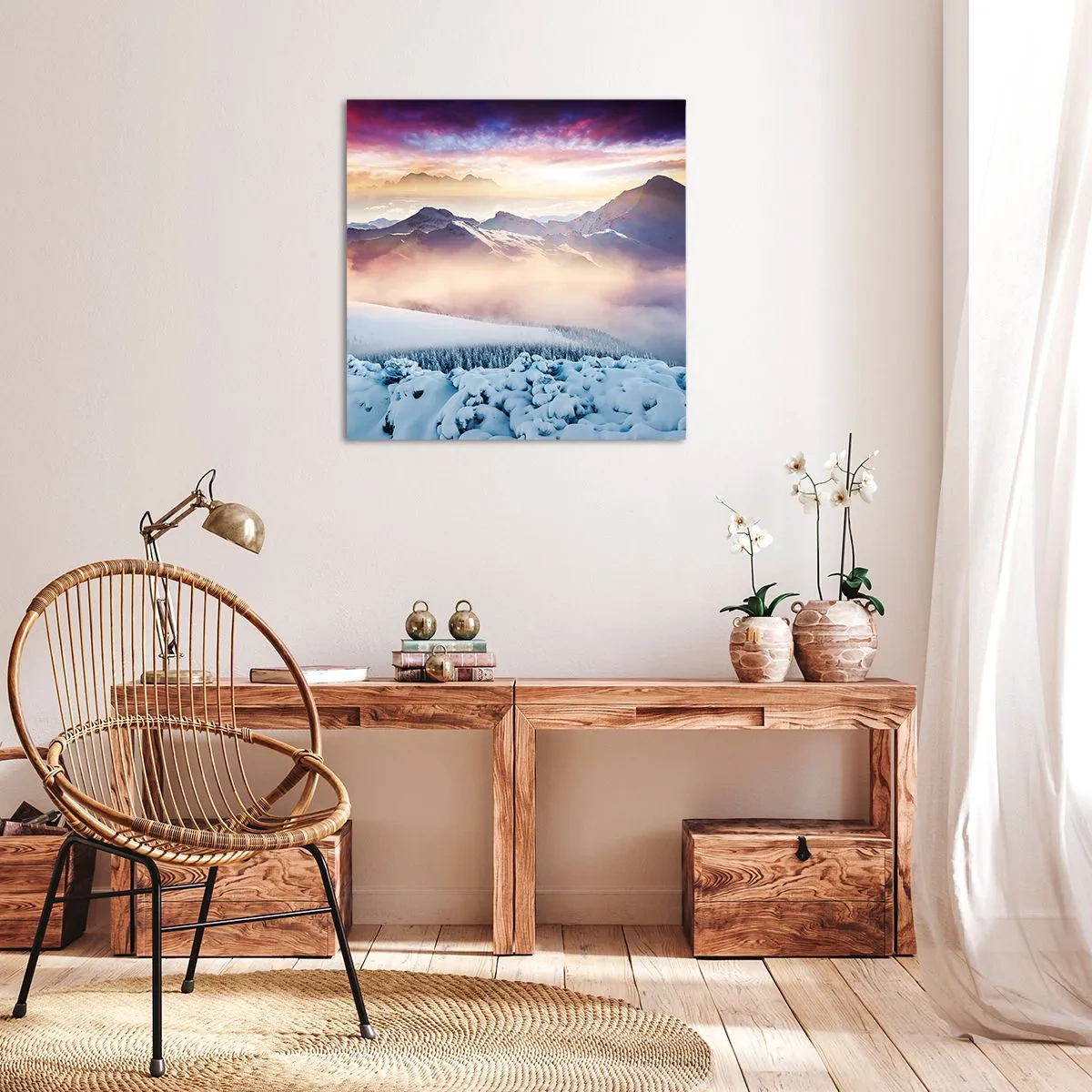 Lærredstryk - Billede på lærred - Naturens kraft og renhed - 70x70 cm