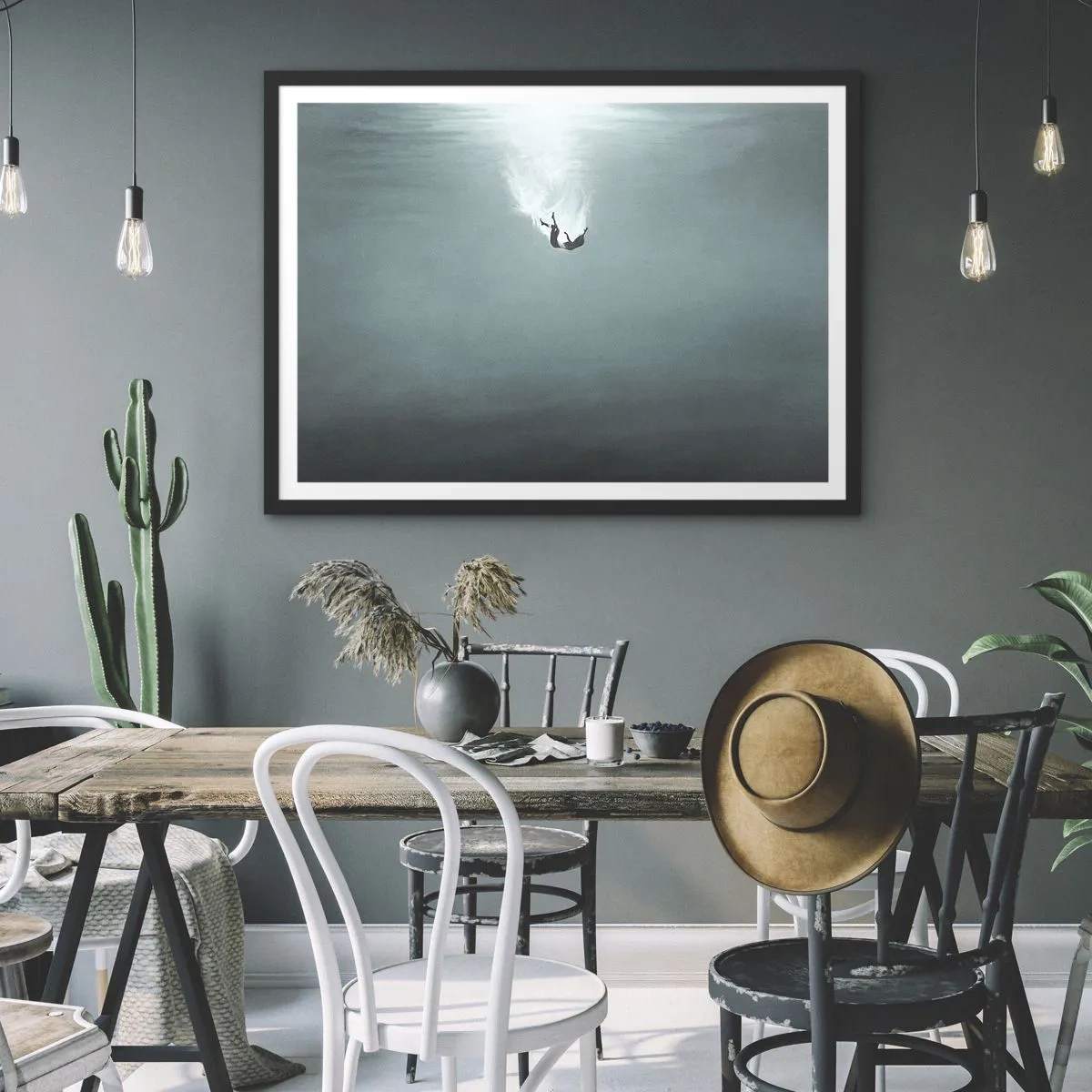 Plakat i sort ramme - I havets favntag - 100x70 cm