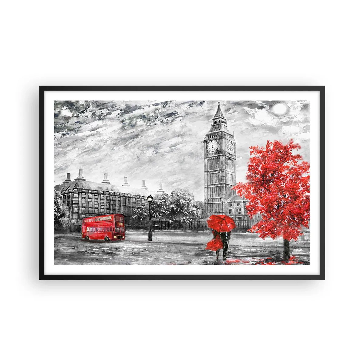 Plakat i sort ramme - En spændende dag - 91x61 cm