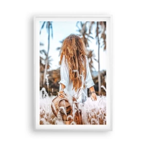 Plakat i hvid ramme - Født af græsdun - 61x91 cm