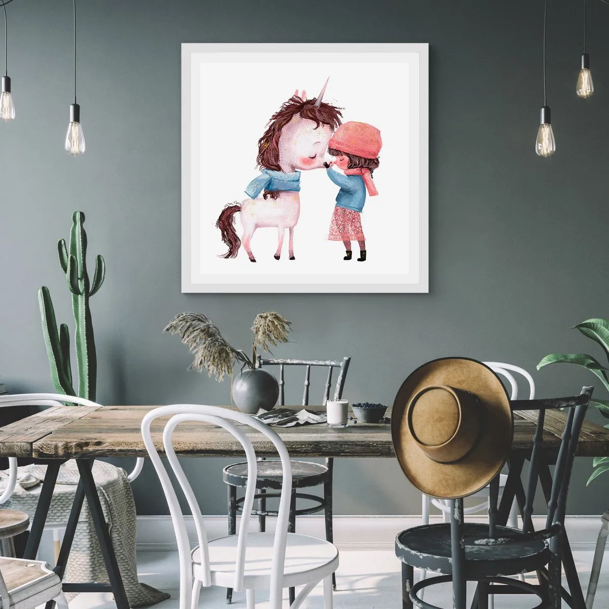 Plakat i hvid ramme - En vinterhistorie - 40x40 cm