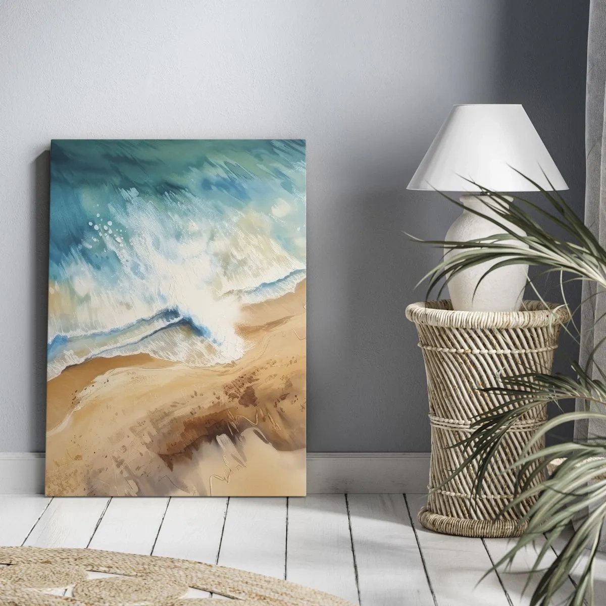 Lærredstryk - Billede på lærred - Tilbagevendende bølge - 50x70 cm