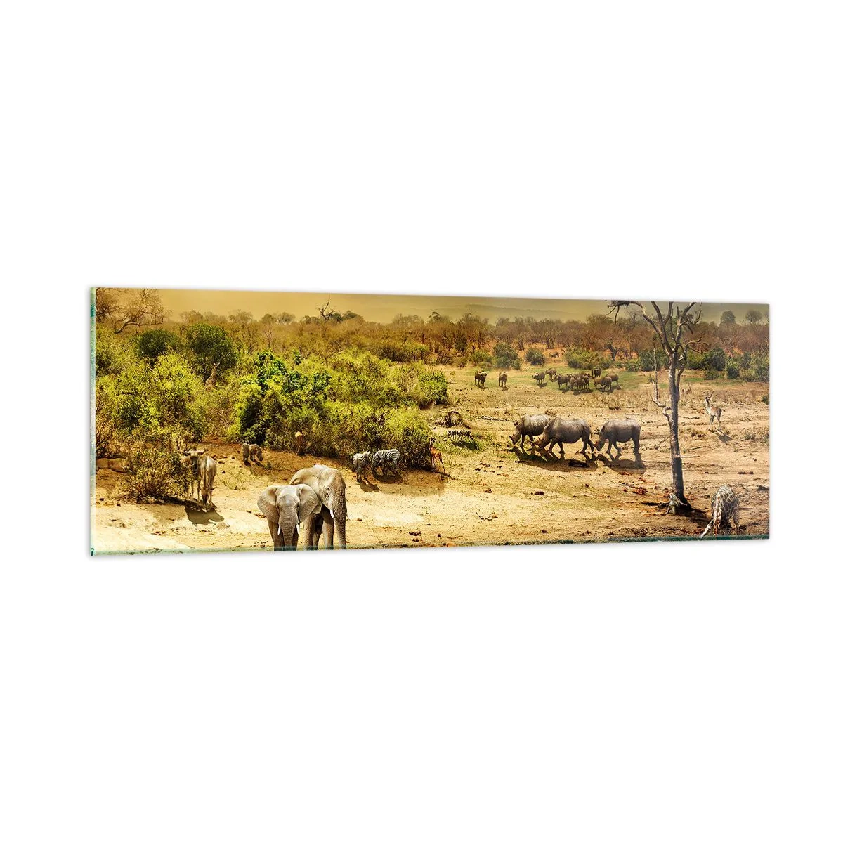 Billede på glas - "Og ud af Eden flød en flod...". - 90x30 cm