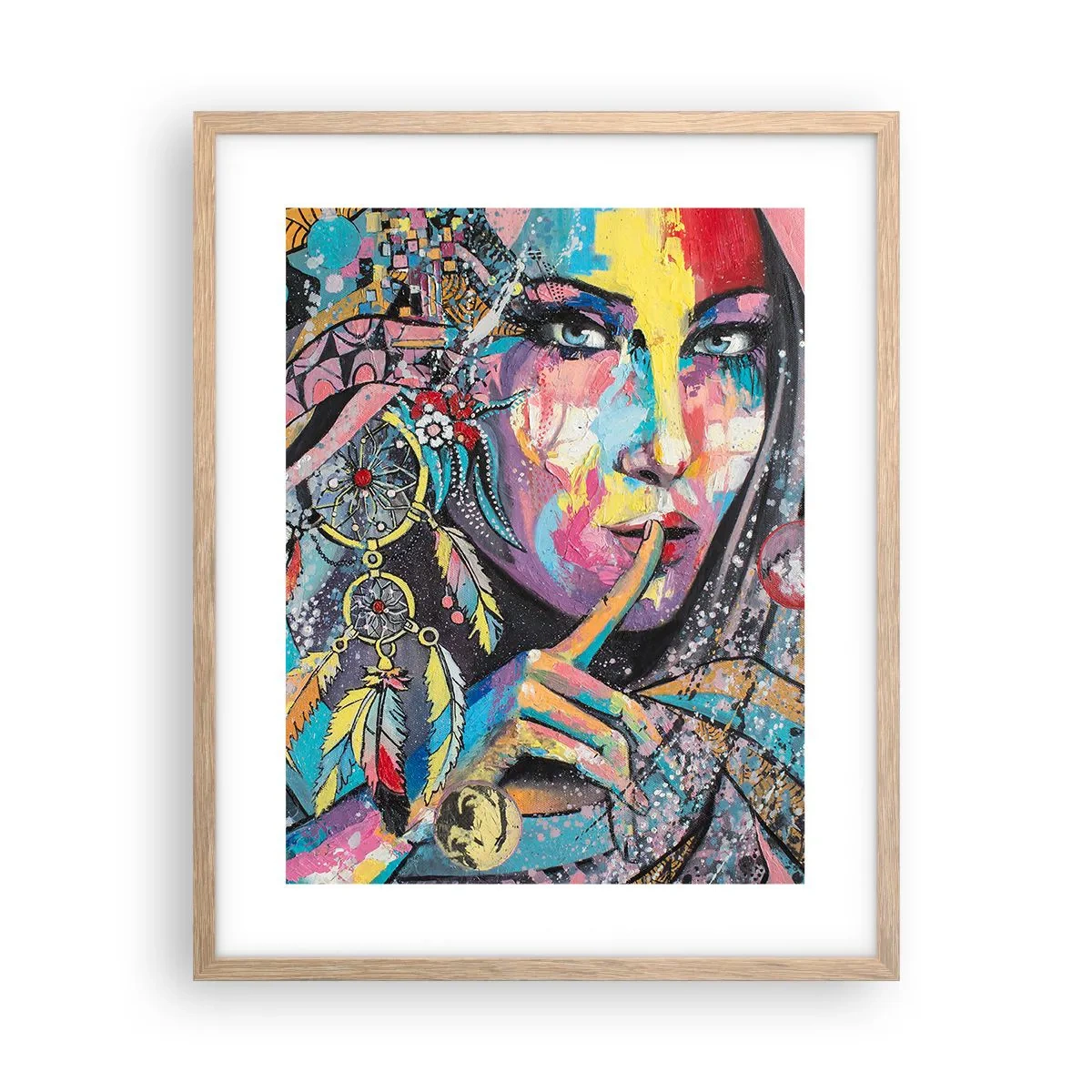 Plakat i ramme af lyst egetræ - Vær tavs, indtil du forstår - 40x50 cm