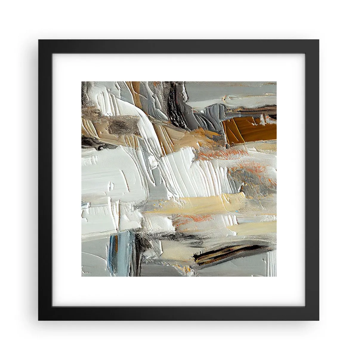 Plakat i sort ramme - Farverige lagdelinger - 30x30 cm