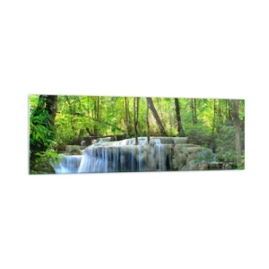 Billede på glas - Drukner i turkis og grønt - 160x50 cm