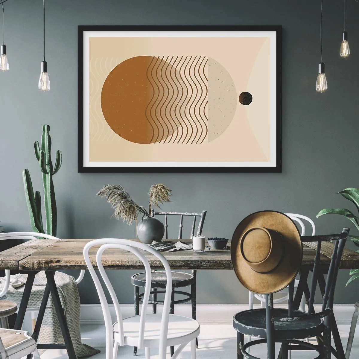 Plakat i sort ramme - Om geometriske figurers oprindelse - 91x61 cm