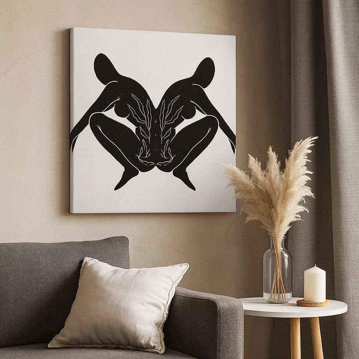 Lærredstryk - Billede på lærred - En delt sjæl - 30x30 cm