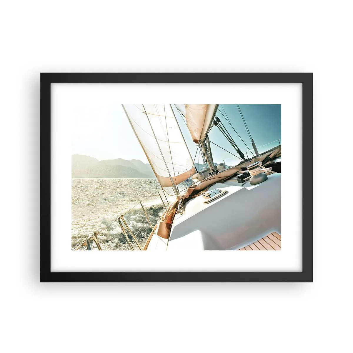 Plakat i sort ramme - Under fulde sejl - 40x30 cm