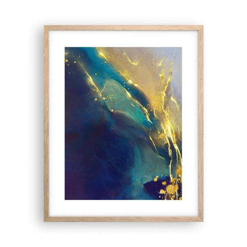 Plakat i ramme af lyst egetræ - Gylden marsk - 40x50 cm