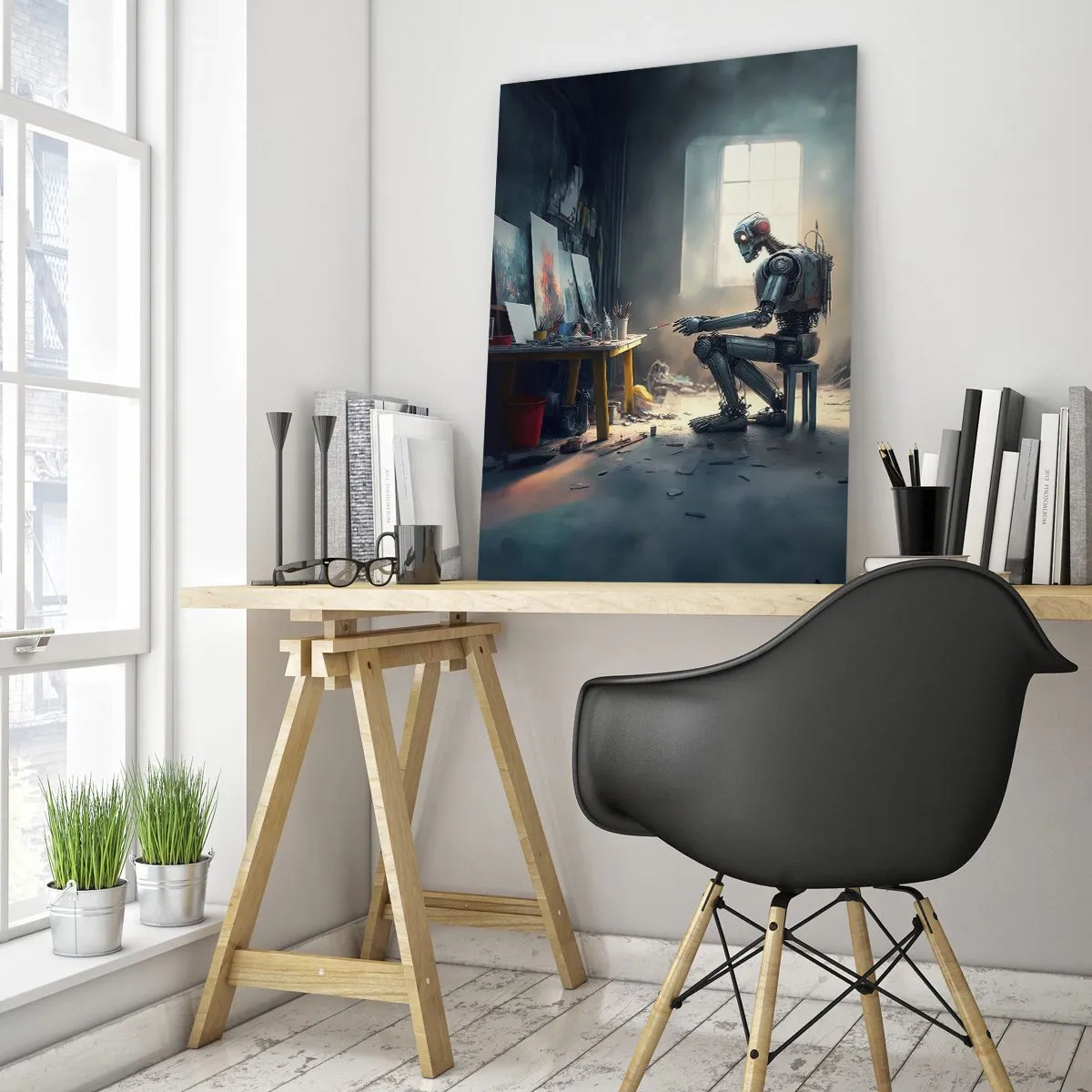 Billede på glas - Den skabende handling - 50x70 cm