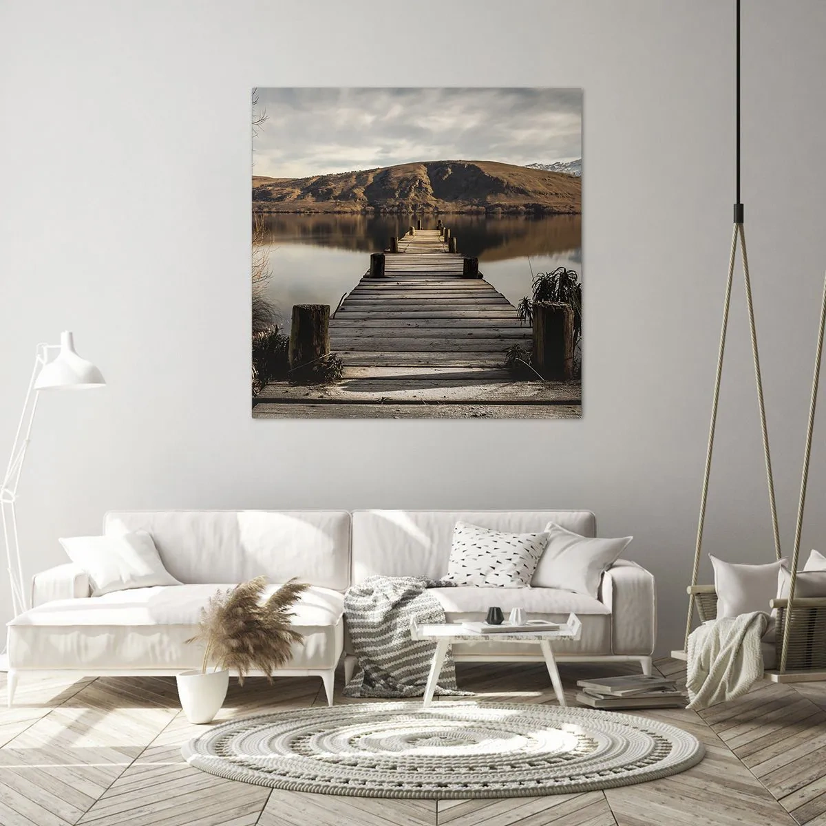 Lærredstryk - Billede på lærred - Et landskab i stilhed - 60x60 cm