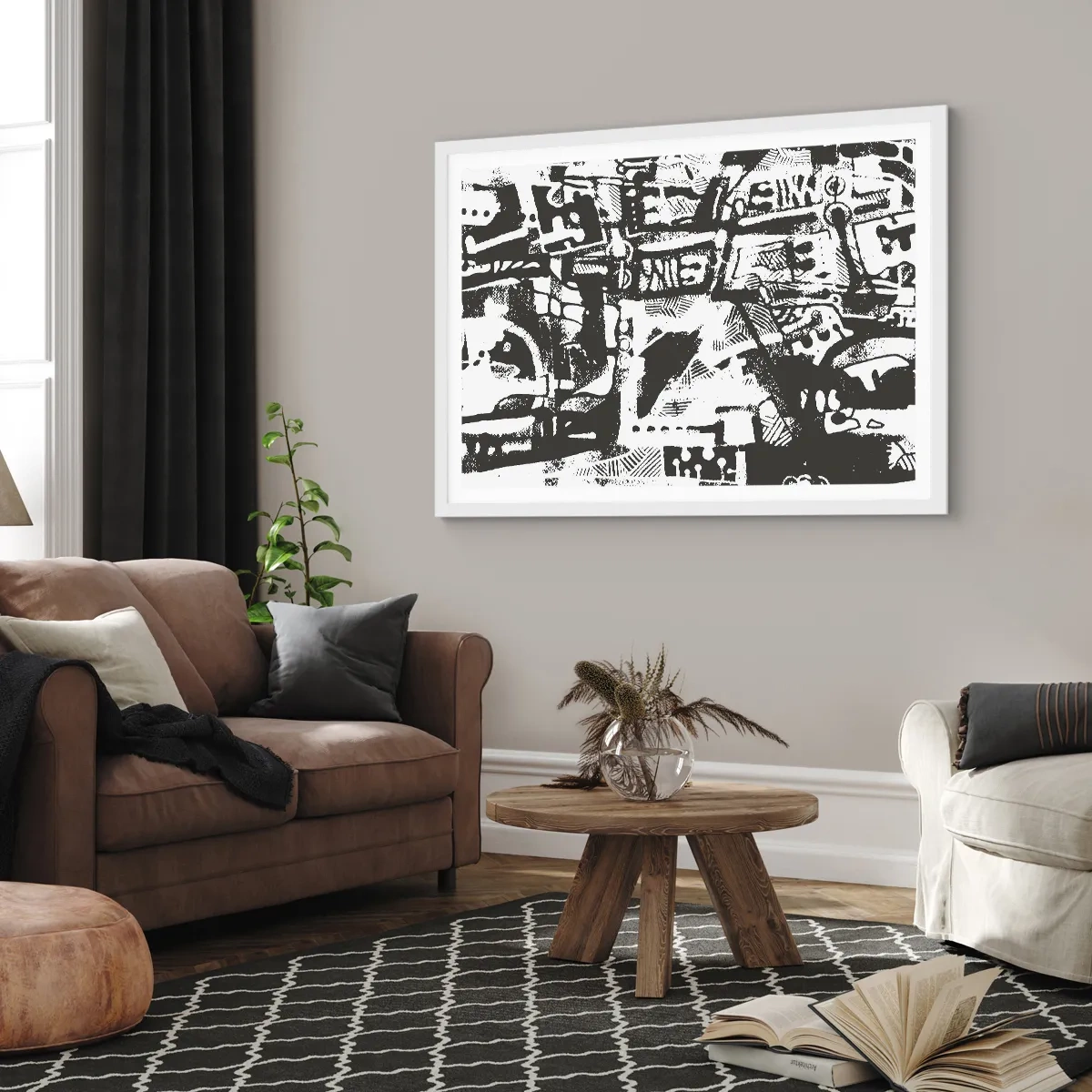 Plakat i hvid ramme - Orden eller kaos? - 91x61 cm