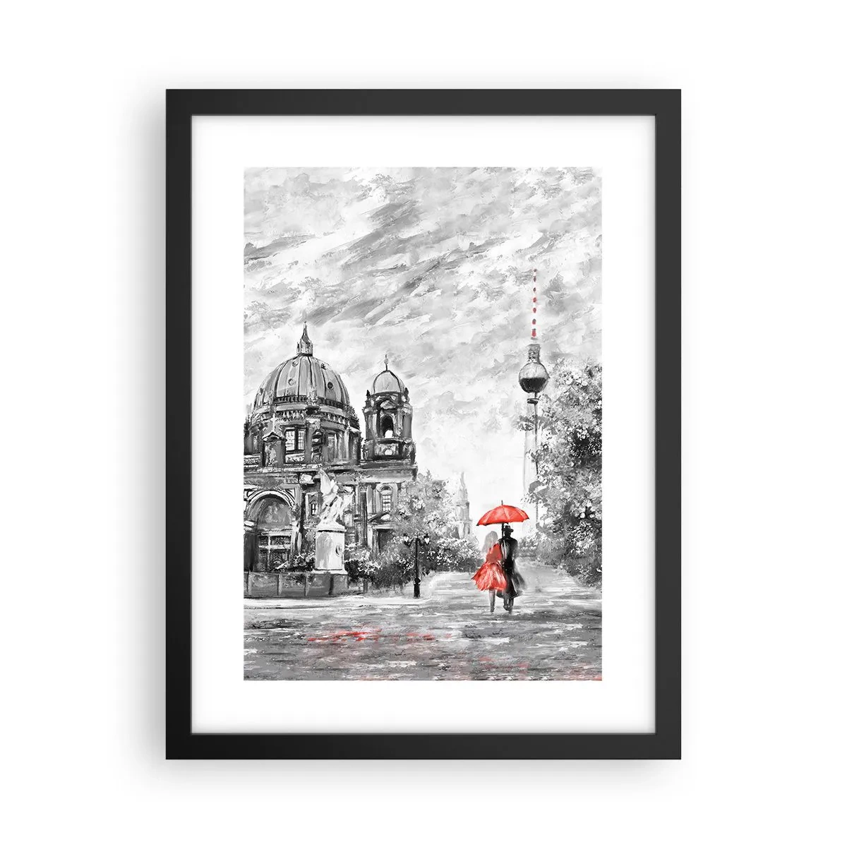 Plakat i sort ramme - Møde i Berlin - 30x40 cm