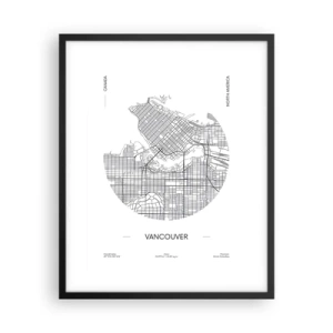 Plakat i sort ramme - Anatomi af Vacouver - 40x50 cm