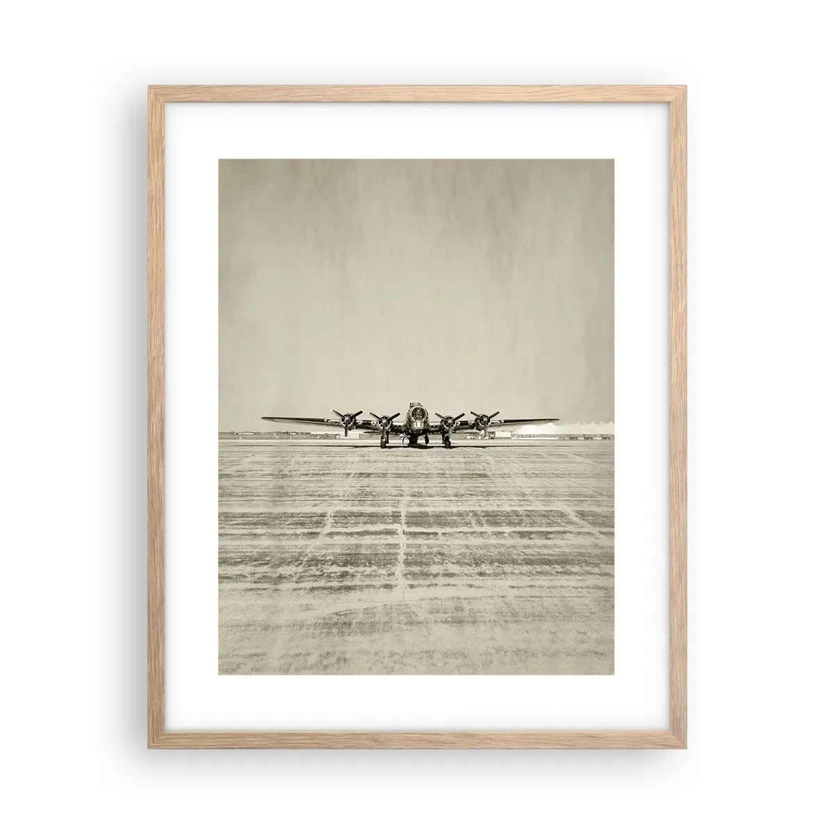 Plakat i ramme af lyst egetræ - Som altid klar - 40x50 cm