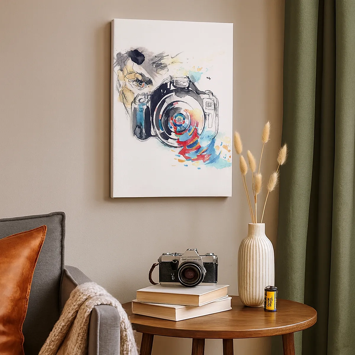 Lærredstryk - Billede på lærred - I linsens øje - 50x70 cm