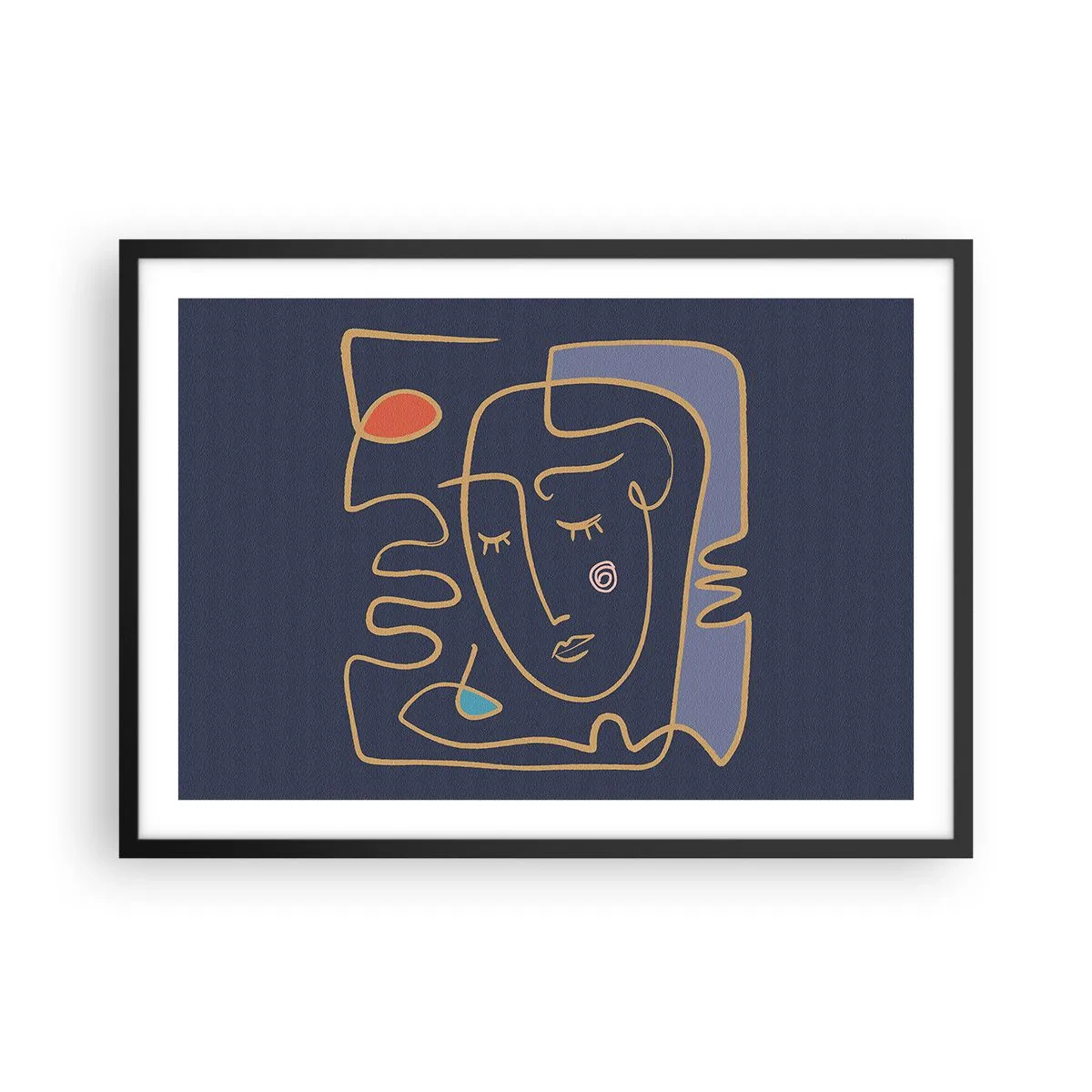 Plakat i sort ramme - I drømmerier - 70x50 cm