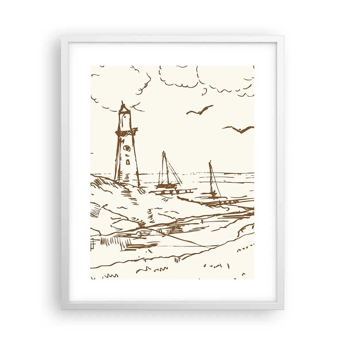 Plakat i hvid ramme - Oversigt over sommerminder - 40x50 cm