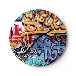 Vægur, Uret - Vægmalerier, vægmalerier, vægmalerier.... - 40x40 cm