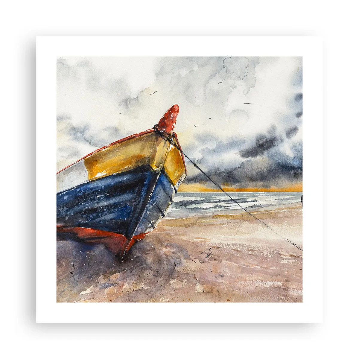 Plakat - Hvile på stranden - 50x50 cm