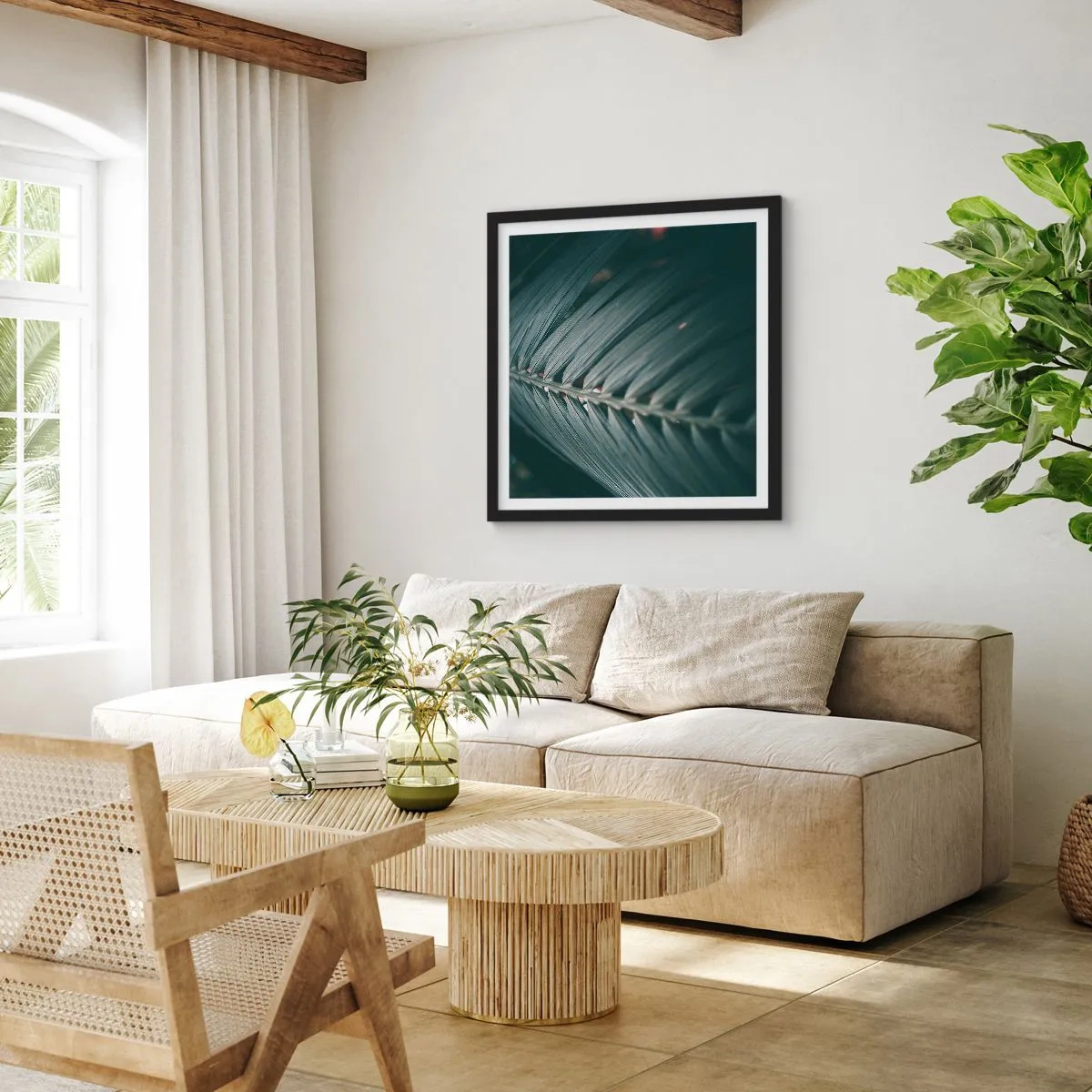 Plakat i sort ramme - Naturens præcision - 60x60 cm