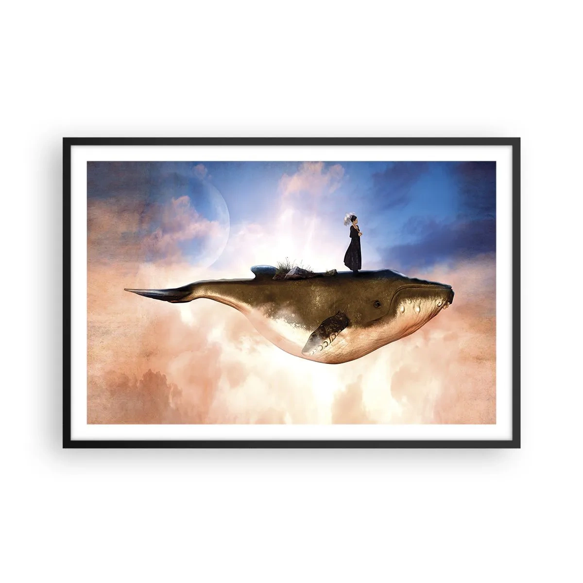 Plakat i sort ramme - En surrealistisk rejse - 91x61 cm