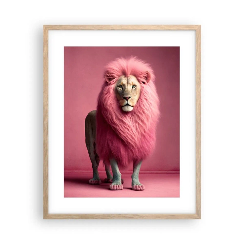 Plakat i ramme af lyst egetræ - Og du er ikke længere bange - 40x50 cm