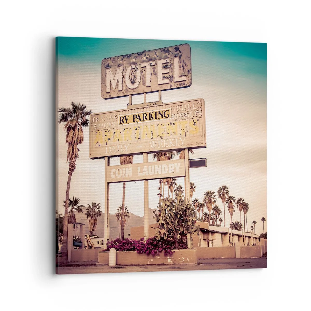 Lærredstryk - Billede på lærred - Her er tiden standset - 70x70 cm