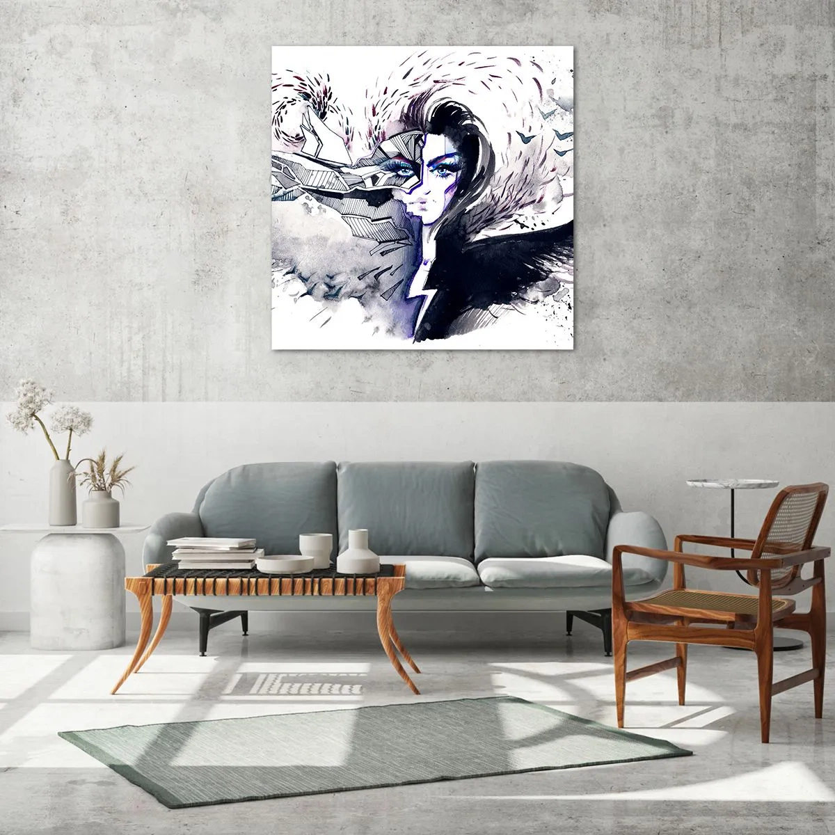 Billede på glas - Dæmonisk og smuk - 50x50 cm