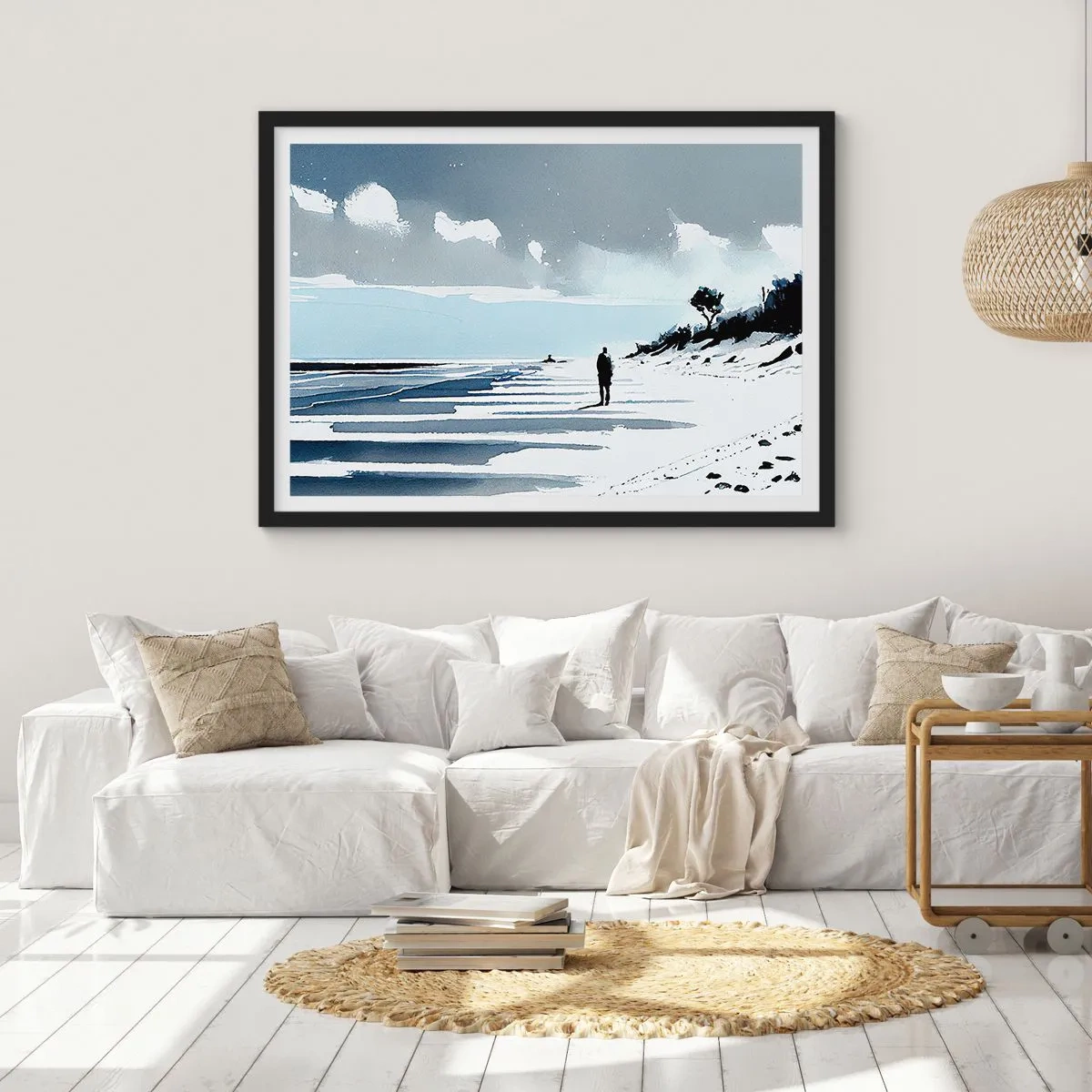 Plakat i sort ramme - Alene - 50x40 cm